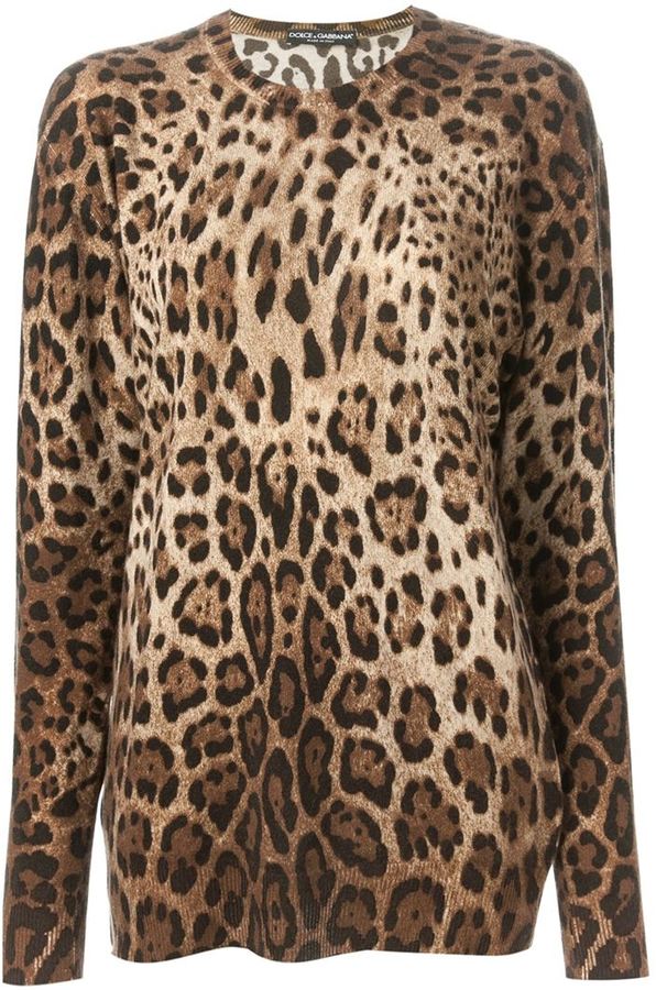 Dolce & Gabbana Leopard Print Sweater, $1,995 | farfetch.com 