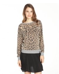 RD Style Khaki Leopard Print Crewneck Sweatshirt