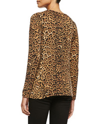 Sofia Cashmere Leopard Print Triangle Cashmere Top