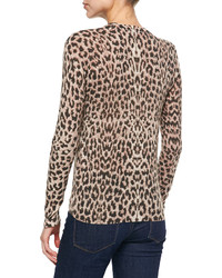 Equipment Sloane Leopard Print Crewneck Sweater
