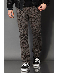 mens leopard print skinny jeans