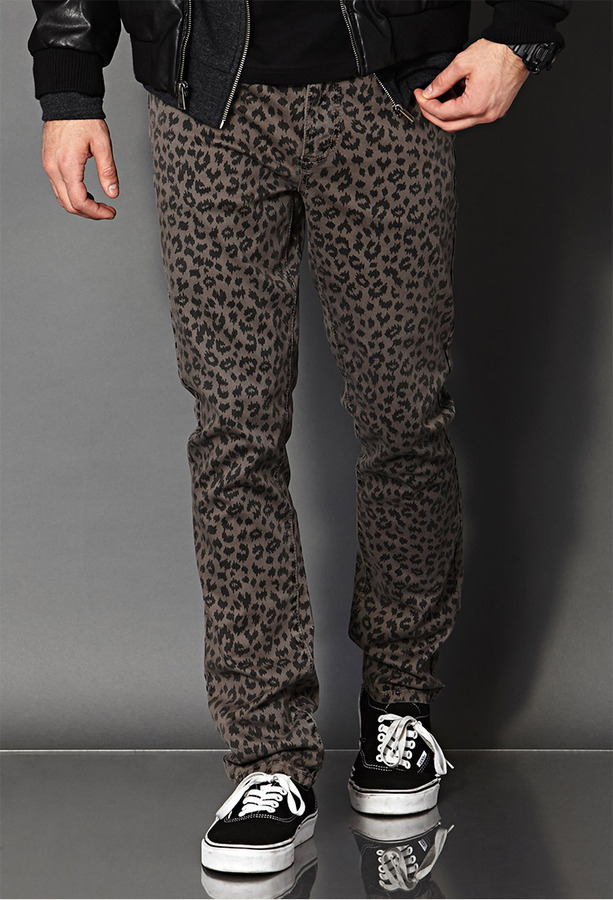 leopard jeans mens