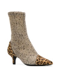 Aldo Castagna Leopard Print Sock Boots