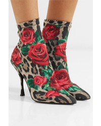 Dolce & Gabbana Printed Stretch Jersey Sock Boots