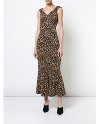 Rosetta Getty Fitted Leopard Print Dress