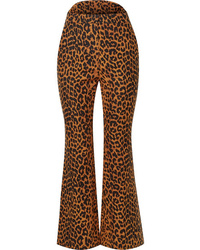 Brown Leopard Flare Pants