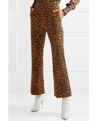 PushBUTTON Leopard Print Cotton Flared Pants