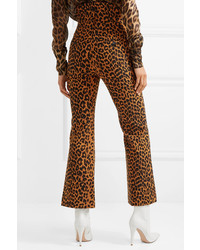 PushBUTTON Leopard Print Cotton Flared Pants
