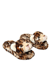 Dolce & Gabbana 20mm Leopard Plush Slide Sandals