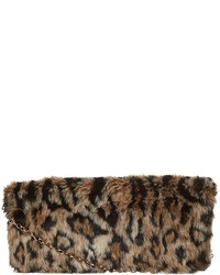 Brown Leopard Fur Clutch