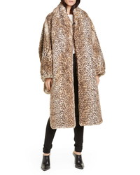 alexanderwang.t Cheetah Print Oversize Faux Fur Coat