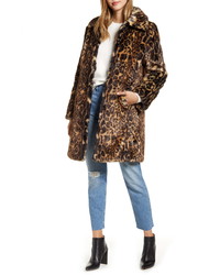 Rachel Parcell Faux Leopard Fur Coat