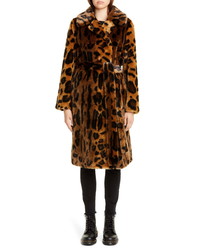 Stand Studio Irina Leopard Print Faux Fur Coat