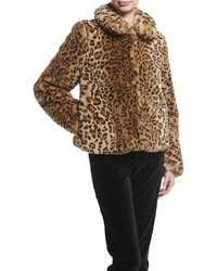 Alice + Olivia Jerrie Leopard Print Faux Fur Coat