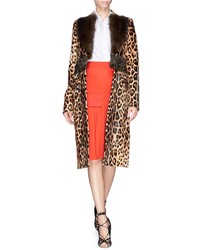 Nobrand Leopard Print Manteau Coat