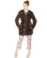 Nina Ricci Faux Fur Leopard Coat