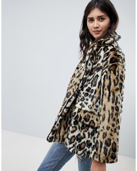 Free People Faux Fur Leopard Jacket Combo