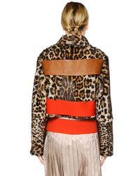 Givenchy Leopard Printed Marmot Fur Jacket