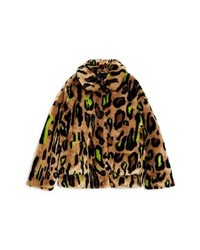 Topshop Juno Faux Fur Leopard Jacket