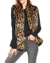 Velvet by Graham & Spencer Leopard Faux Fur Long Vest