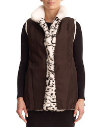 GORSKI Leopard Print Reversible Mink Fur Vest