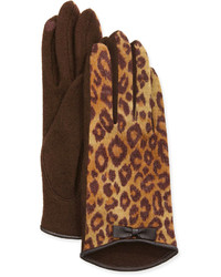 Brown Leopard Gloves