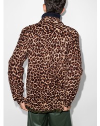 Sacai Leopard Print Zip Up Shirt