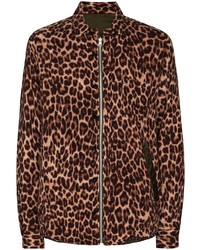 Sacai Leopard Print Zip Up Shirt