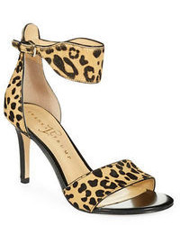 Brown Leopard Heeled Sandals