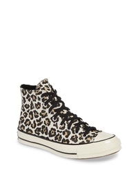 Brown Leopard High Top Sneakers