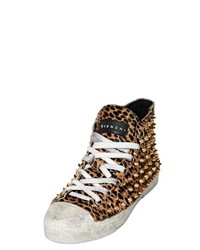 Gienchi Studded Leopard Printed High Topsneakers