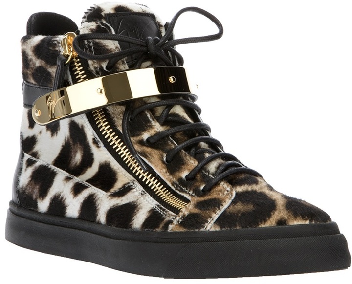 Giuseppe Zanotti Design Leopard Print Hi Top Sneakers | Where to buy ...