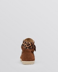 Burberry Lace Up High Top Sneakers Bartlam Leopard Print