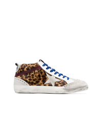 Golden Goose Deluxe Brand Multicoloured Mid Star Leopard Print Leather Ponyskin Sneakers
