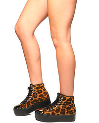 Jeffrey Campbell The Hiya Nuts Sneaker In Leopard And Black