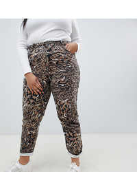 Asos Curve Asos Design Curve Ritson Rigid Mom Jeans In Abstract Leopard Print