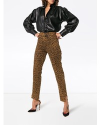 Saint Laurent Leopard Print Jeans