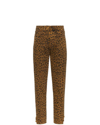 Saint Laurent Leopard Print Jeans