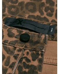 Alexander Wang X Denim Leopard Print Cropped Jeans