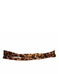 Black & Brown Black And Brown London Orla Leopard Print Multi Way Belt