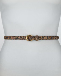Rivette Leopard Print Leather Belt