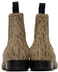 Tom Ford Beige Leopard Chelsea Boots