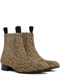Tom Ford Beige Leopard Chelsea Boots