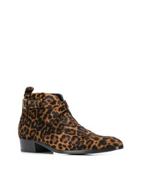 Saint Laurent Leopard Print Ankle Boots