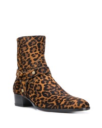 Saint Laurent Wyatt Leopard Print Boots