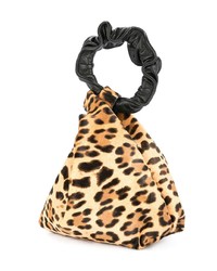 Elena Ghisellini Leopard Print Clutch Bag