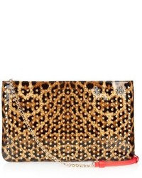 Christian Louboutin Loubiposh Spikes Patent Leather Pouch