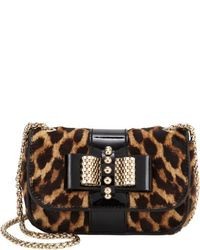 Brown Leopard Leather Crossbody Bag