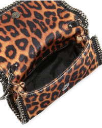 Stella McCartney Falabella Leopard Print Crossbody Bag Taupe