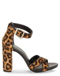 Kenneth Cole Diana Leopard Print Fur Sandals